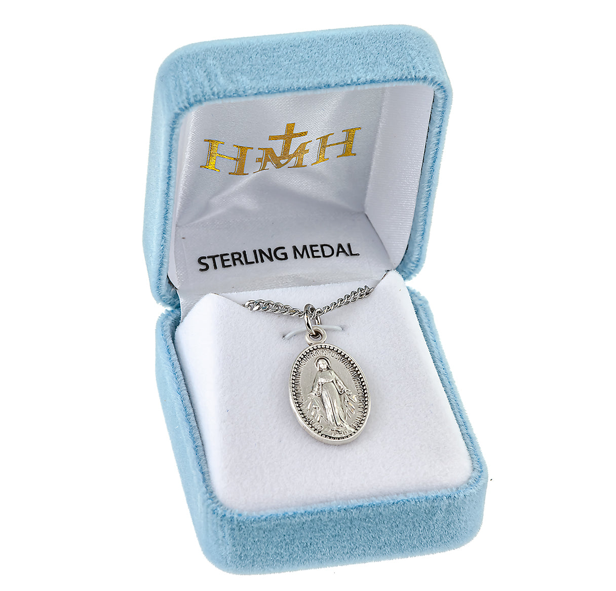Sterling Silver Beaded Edge Mirac Medal- 18" Ch-Bxd
