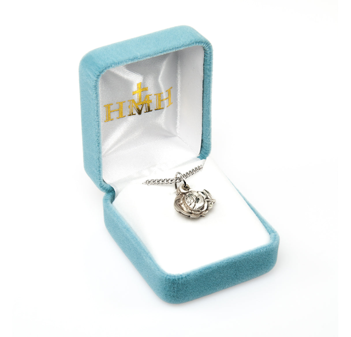 Sterling Silver Small Rose Bud Triple Slide Medal