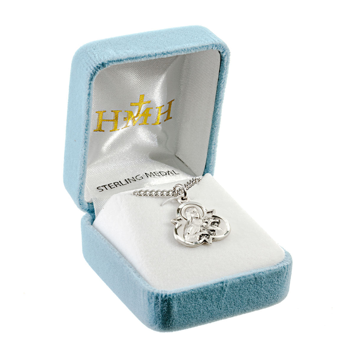 Saint Therese of Lisieux Sterling Silver Trinity Medal