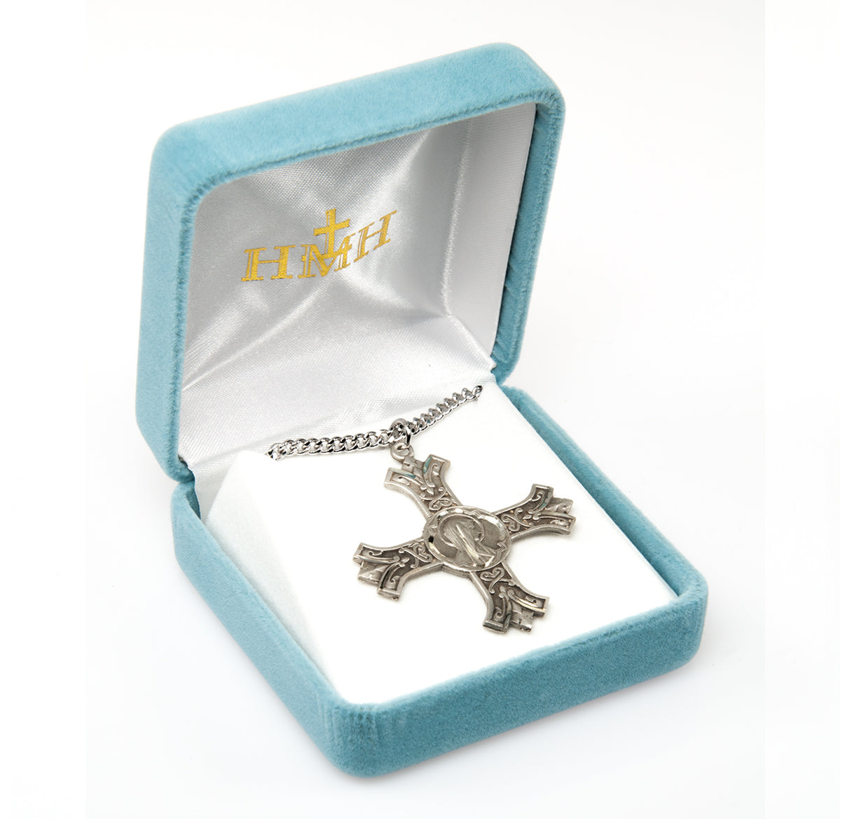 Sterling Silver Madonna Cross-24" Ch-Bxd