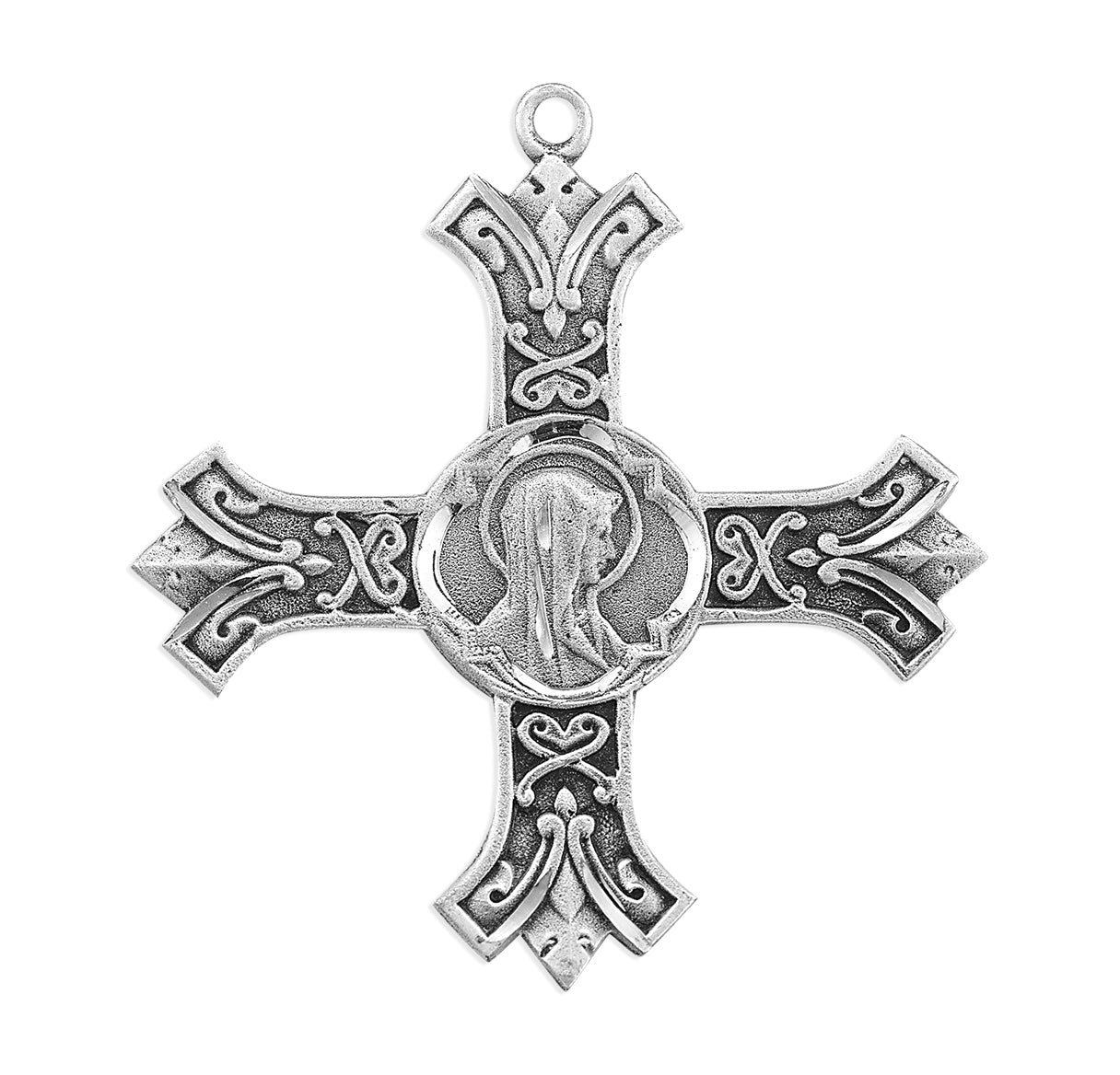 Sterling Silver Madonna Cross-24" Ch-Bxd