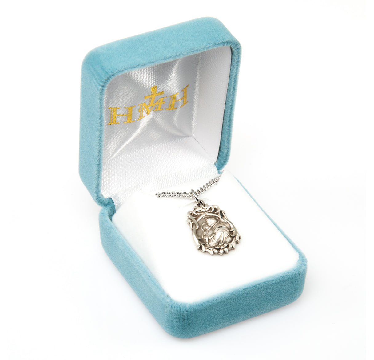 Saint Anthony Floral Bordered Sterling Silver Medal