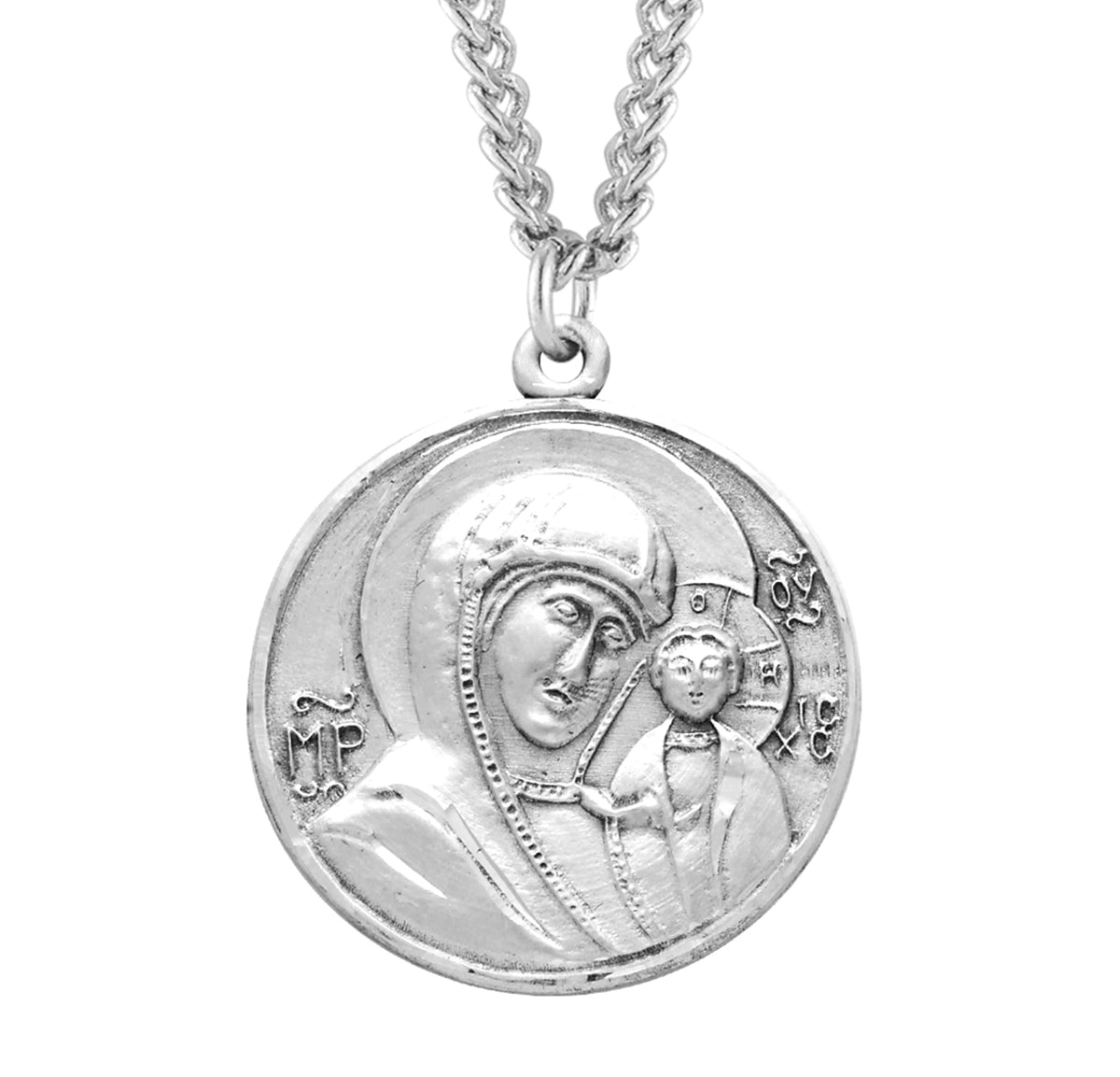 Madonna and Child Round Sterling Silver Medal — HMH Religious