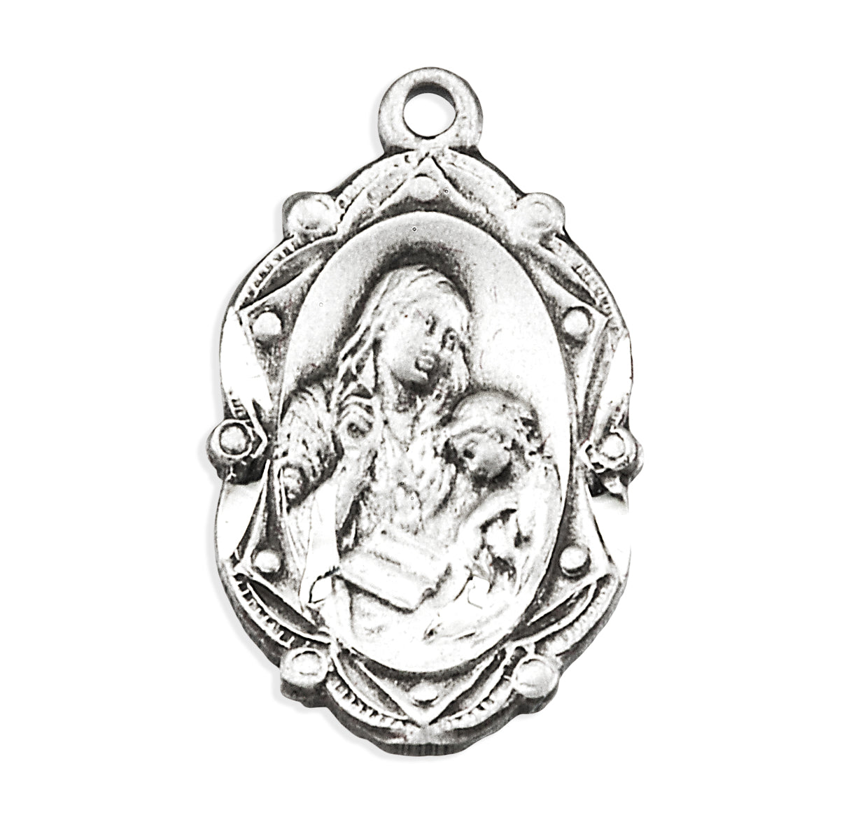 Sterling Silver St Ann Medal-*18"(Thin)-Ch-Bxd
