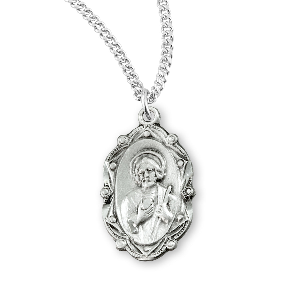 Saint Jude Oval Sterling Silver Medal — HMH Religious