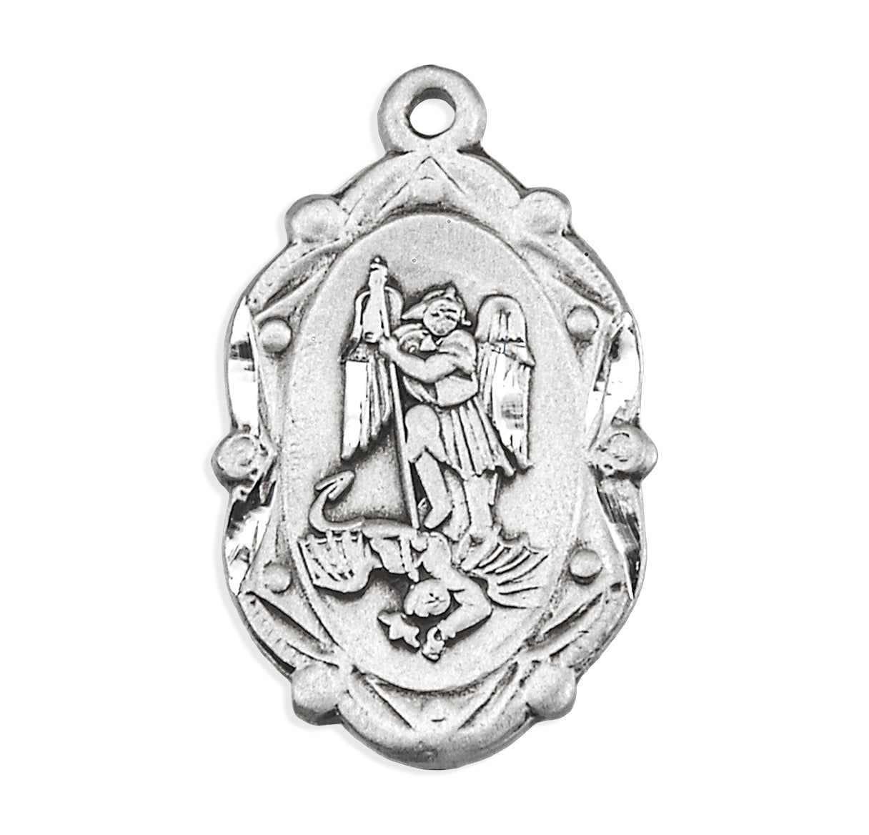 Sterling Silver St Michael Medal-18'Ch Bxd