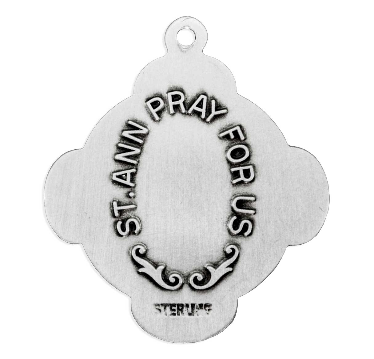 Sterling Silver St. Anne W/ Child Mary Medal-Cross-*18"
