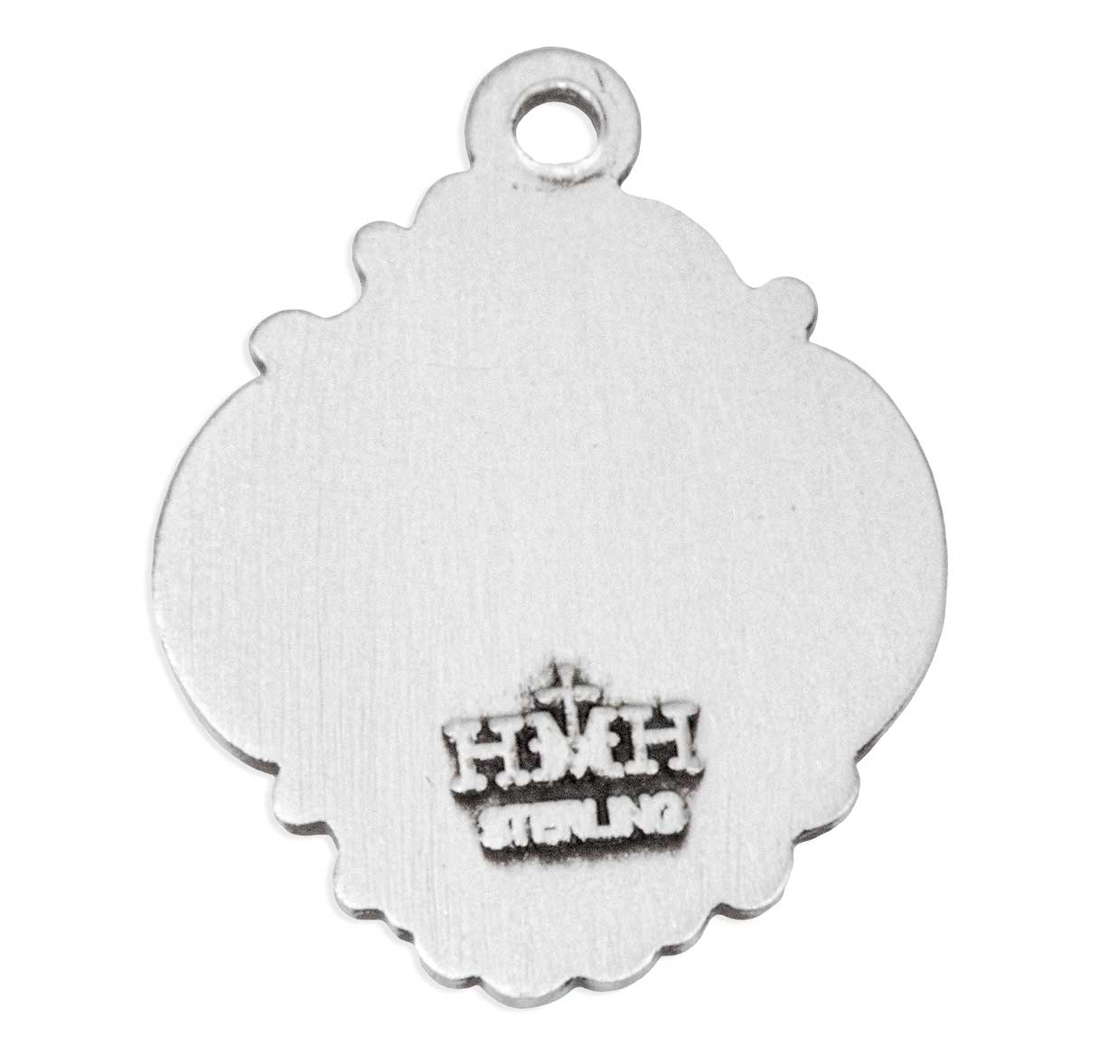 Sterling St Joseph Baroque Border Medal-18TR"