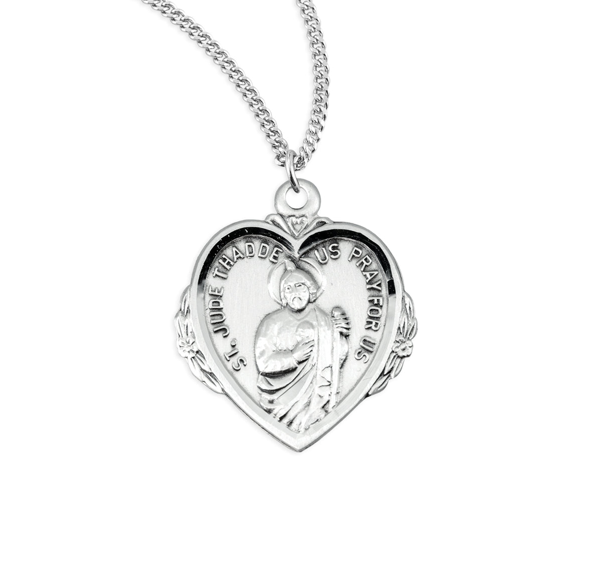Saint Jude Heart Sterling Silver Medal — HMH Religious
