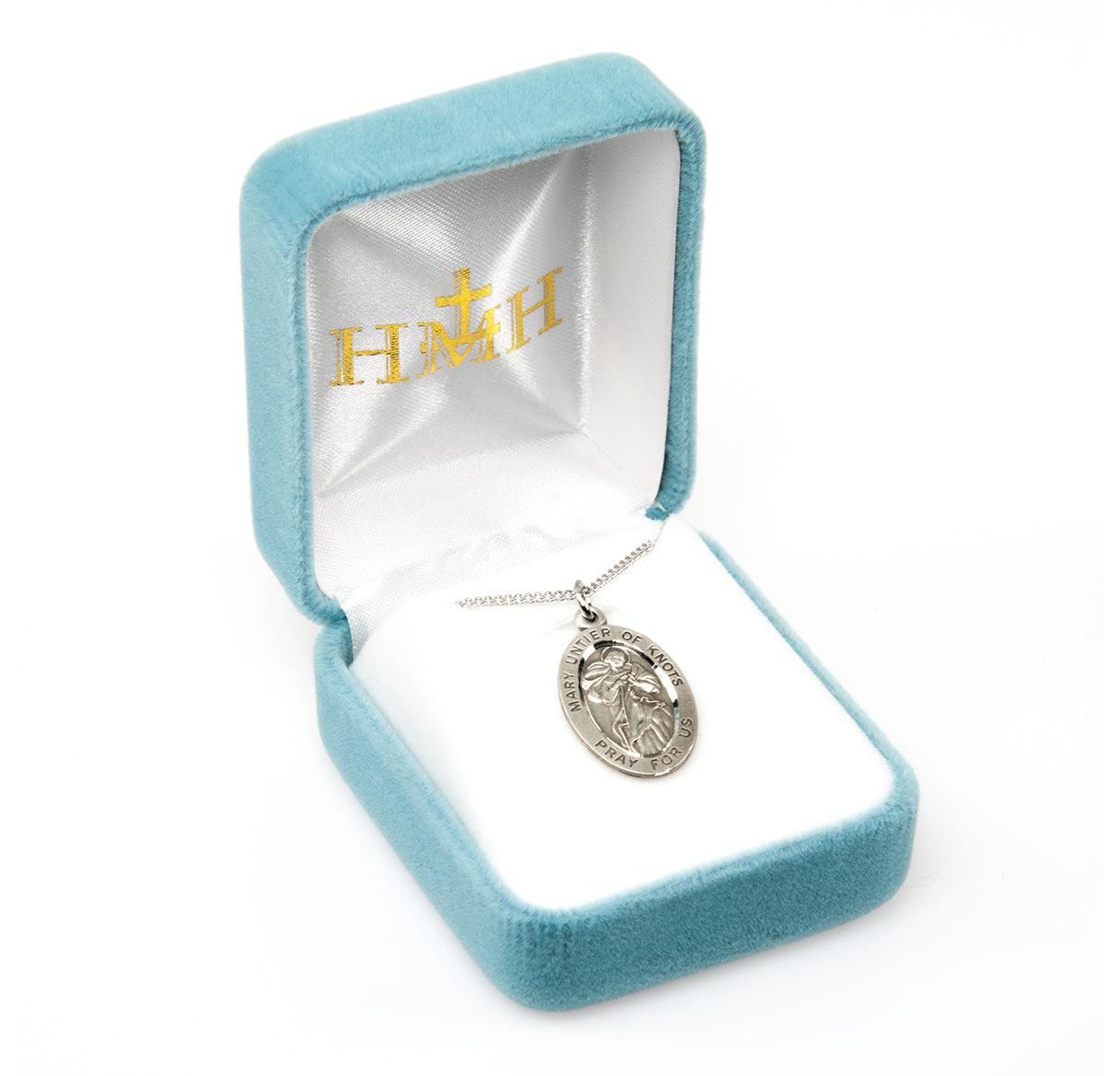 Mary Untier of Knots Oval Sterling Silver Medal