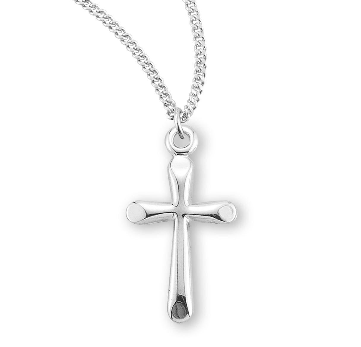 Small Sterling High Polished Plated Cross on a 13" Ch-Bxd
