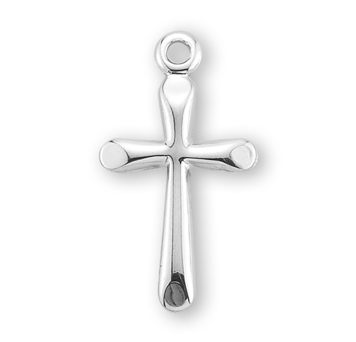Small Sterling High Polished Plated Cross on a 13" Ch-Bxd