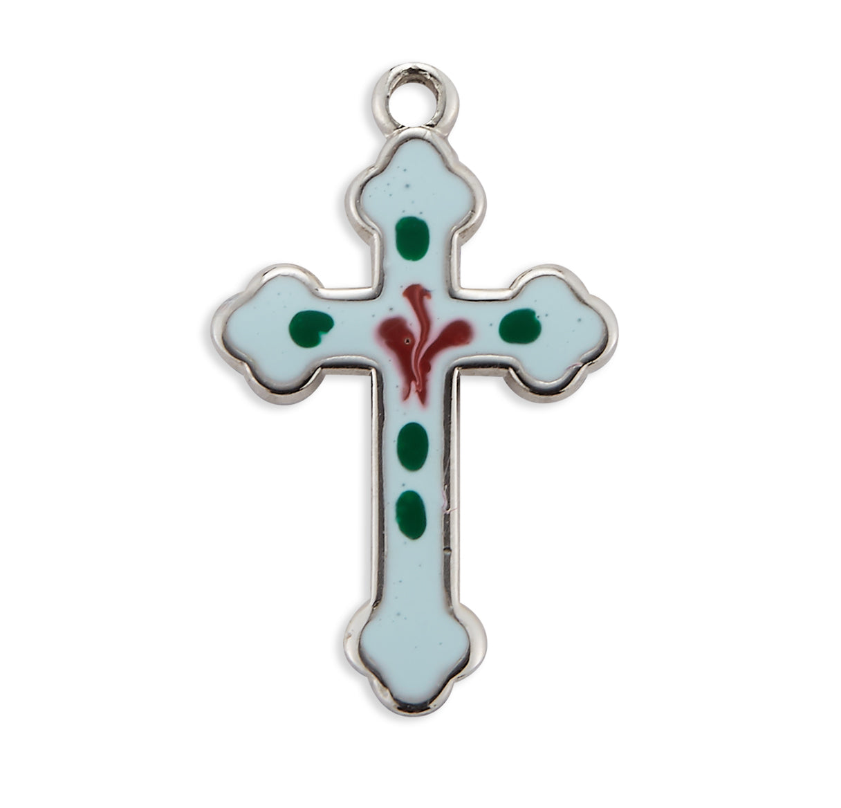 Sterling Silver Blue Epoxy Cross