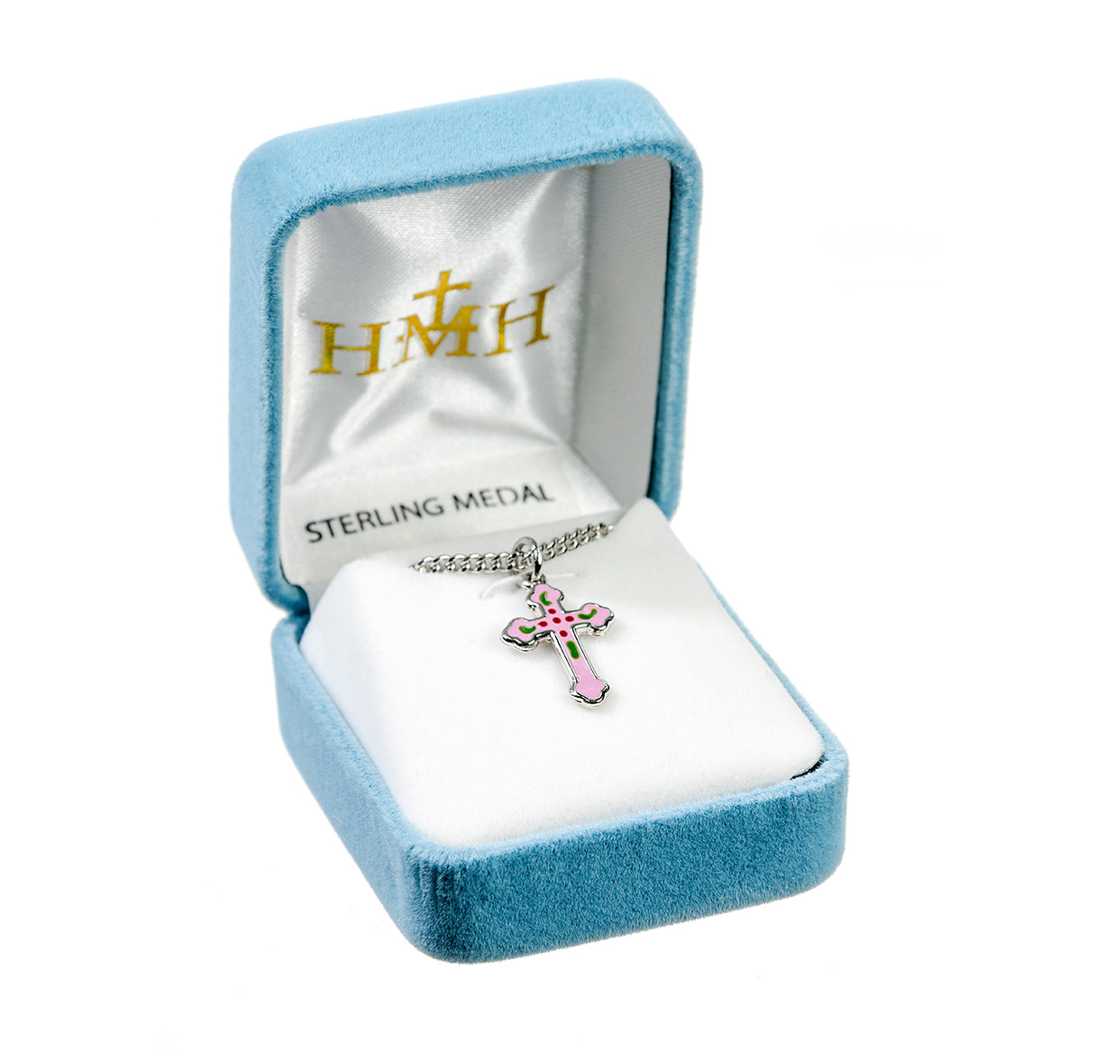 Sterling Silver Pink Epoxy Cross