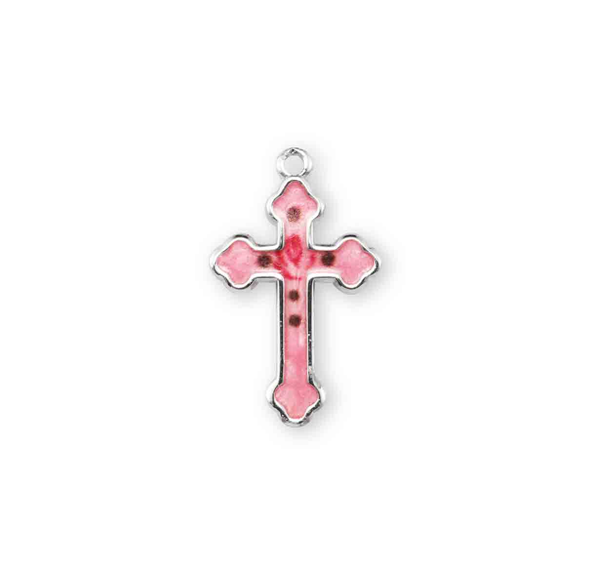 Sterling Silver Pink Epoxy Cross
