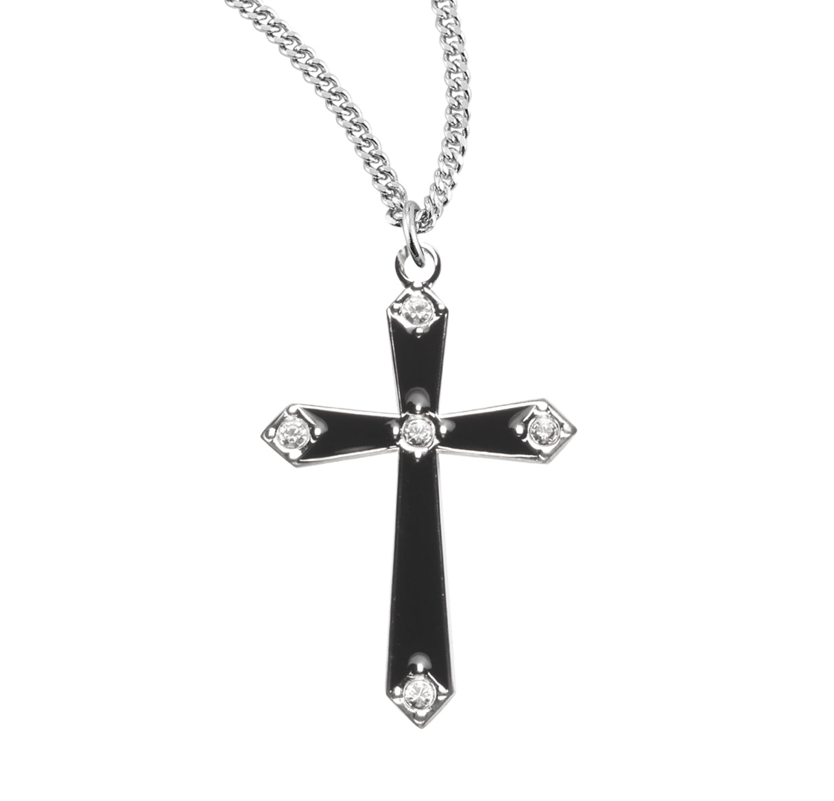 Sterling Silver Black Epoxy Cross