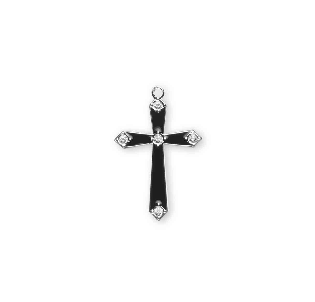 Sterling Silver Black Epoxy Cross