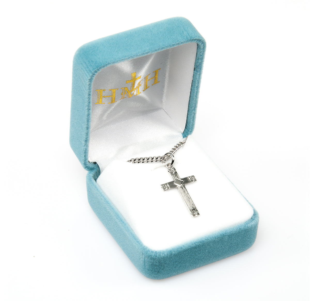 Sterling Silver Med. Fancy Cross - 18" Ch-Bxd