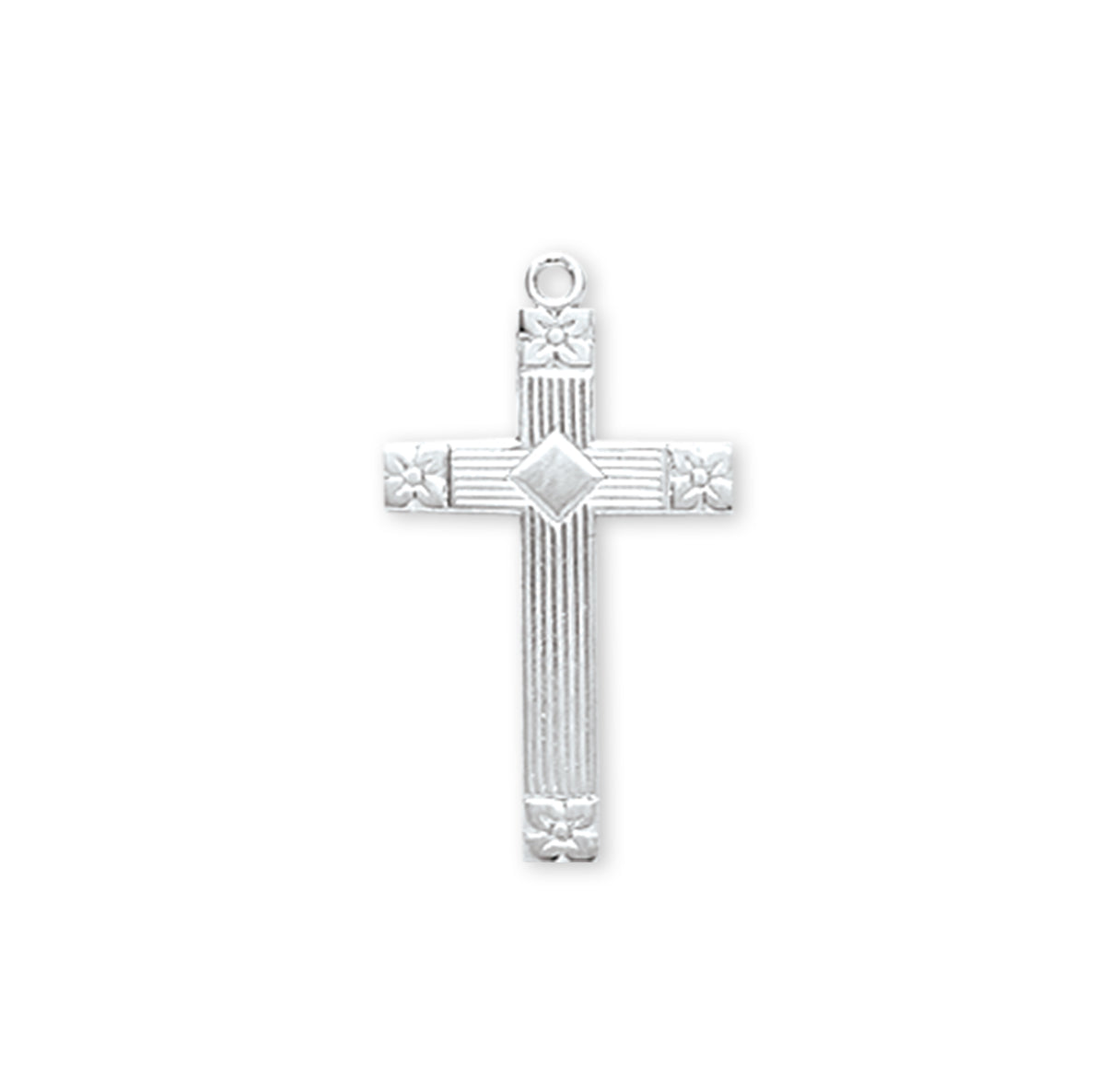 Sterling Silver Med. Fancy Cross - 18" Ch-Bxd