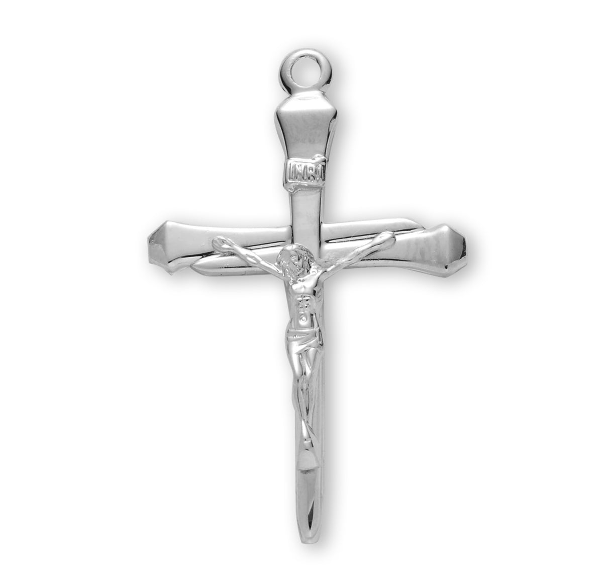 Sterling Silver Large Nails High Polished Crucifix
