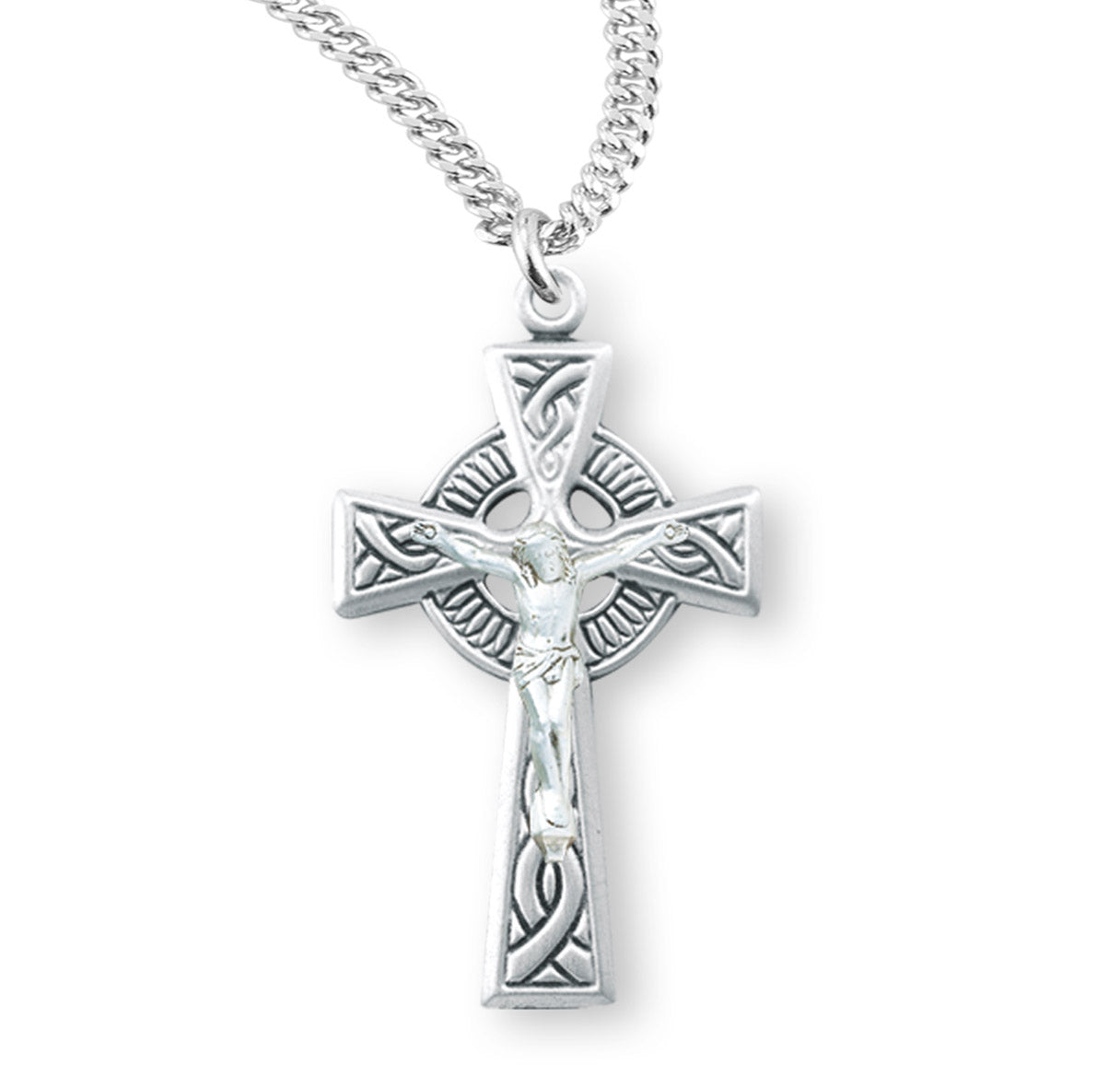 Sterling Silver Irish Celtic Crucifix Pendant