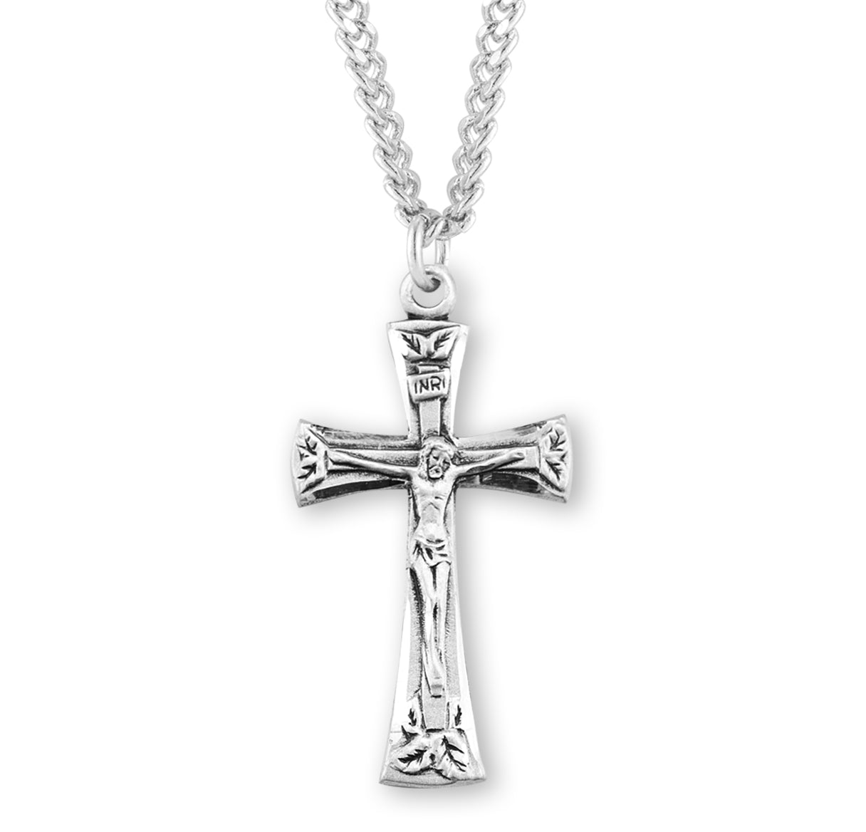 Sterling Silver Crucifix w/18"Ch-Bxd