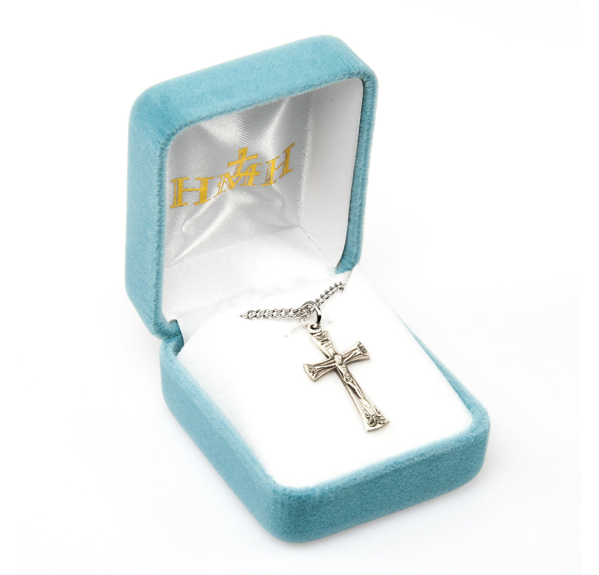 Sterling Silver Crucifix w/18"Ch-Bxd