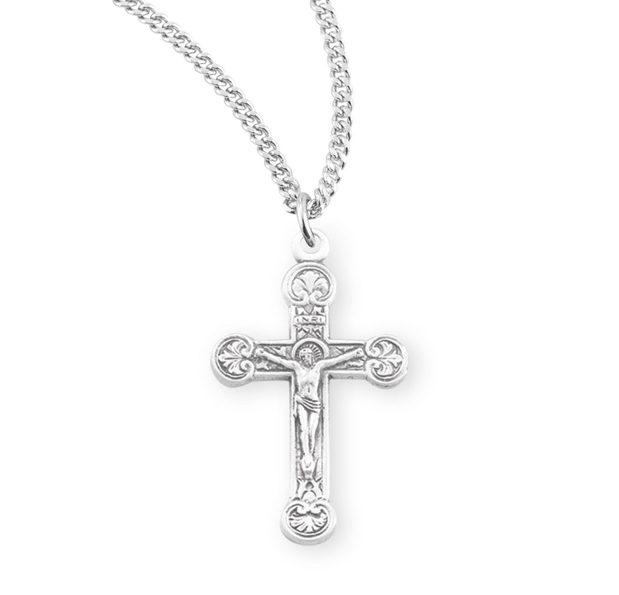 Sterling Silver Crucifix W/ 20" Ch-Bxd