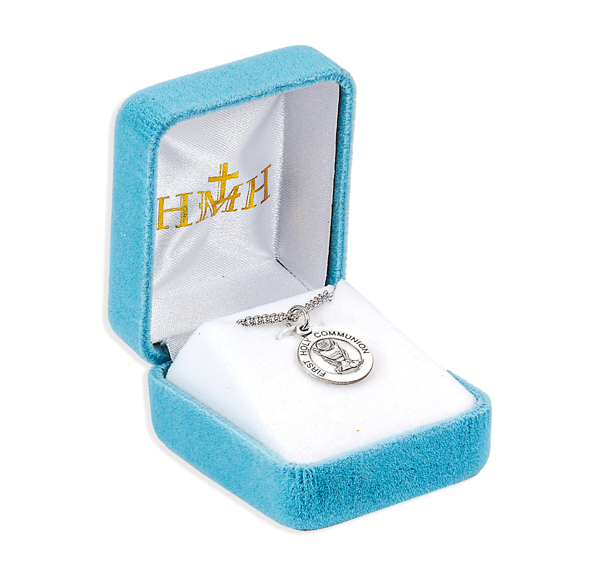 Sterling Silver Small Round Communion w/18" Ch-Bxd