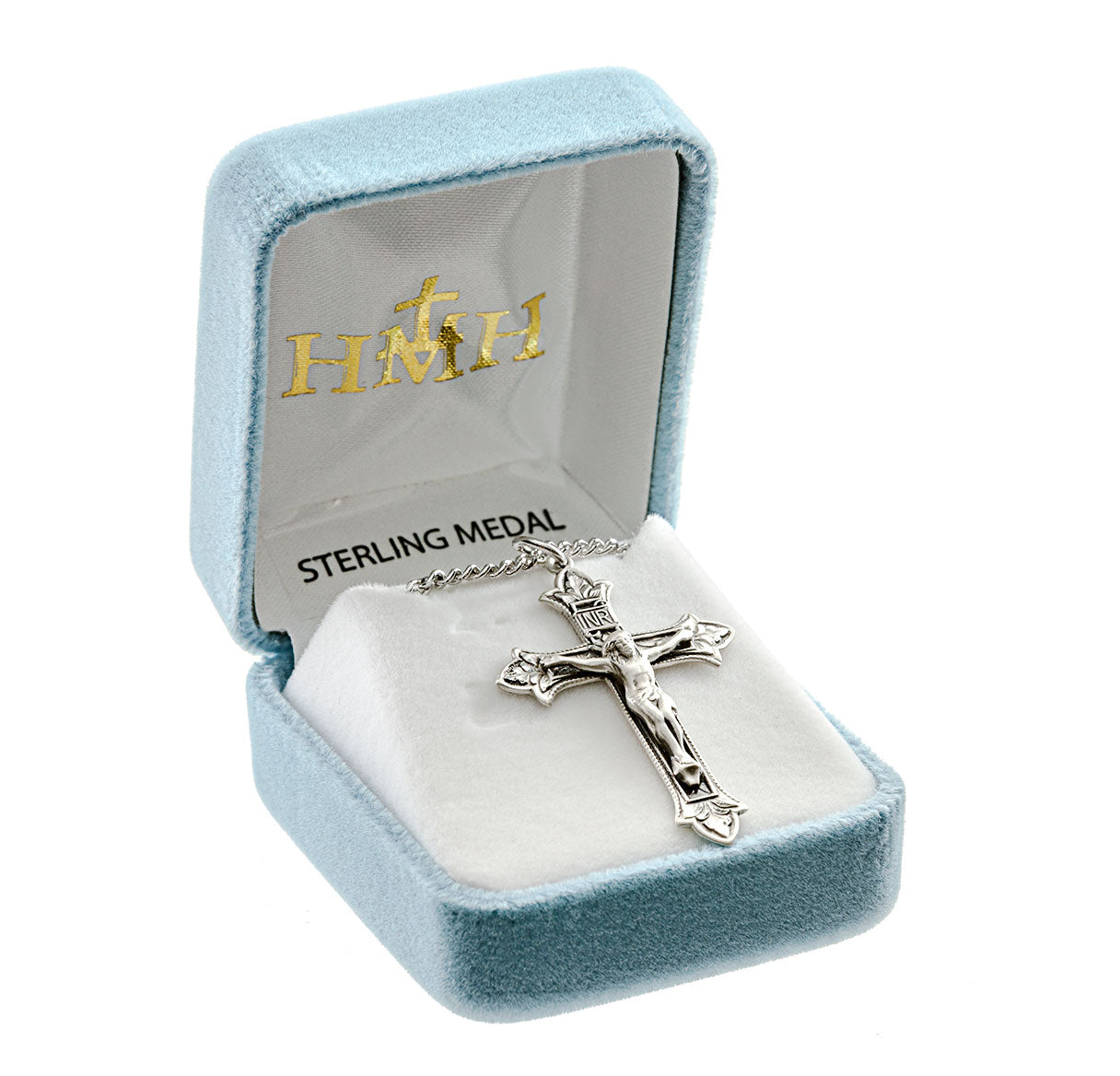 Sterling Silver Fleur De Lis Crucifix