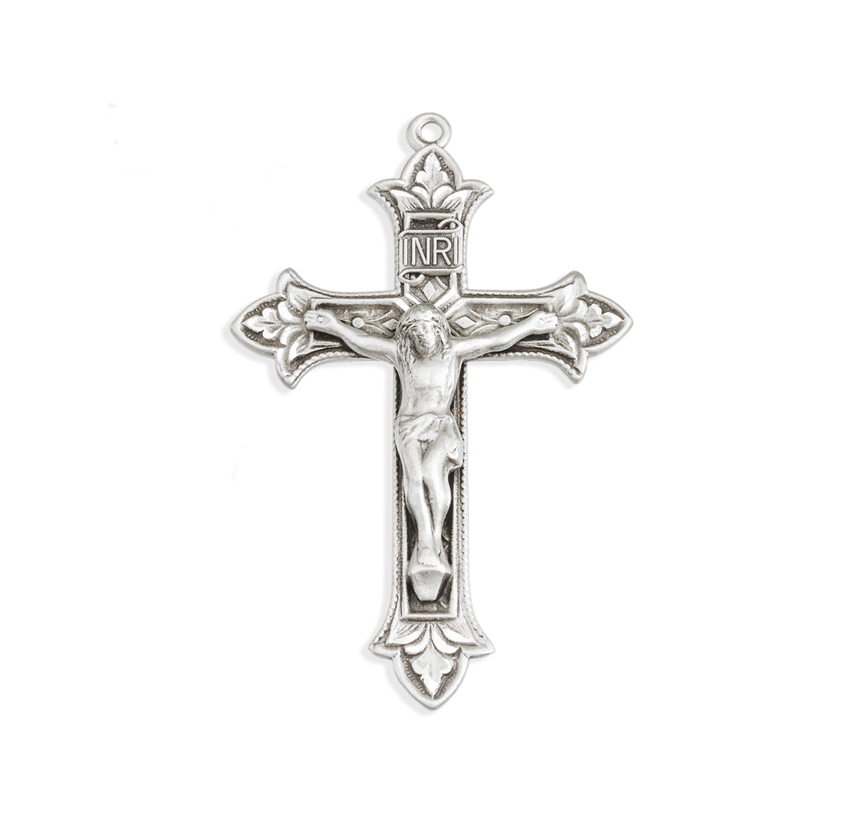 Sterling Silver Fleur De Lis Crucifix