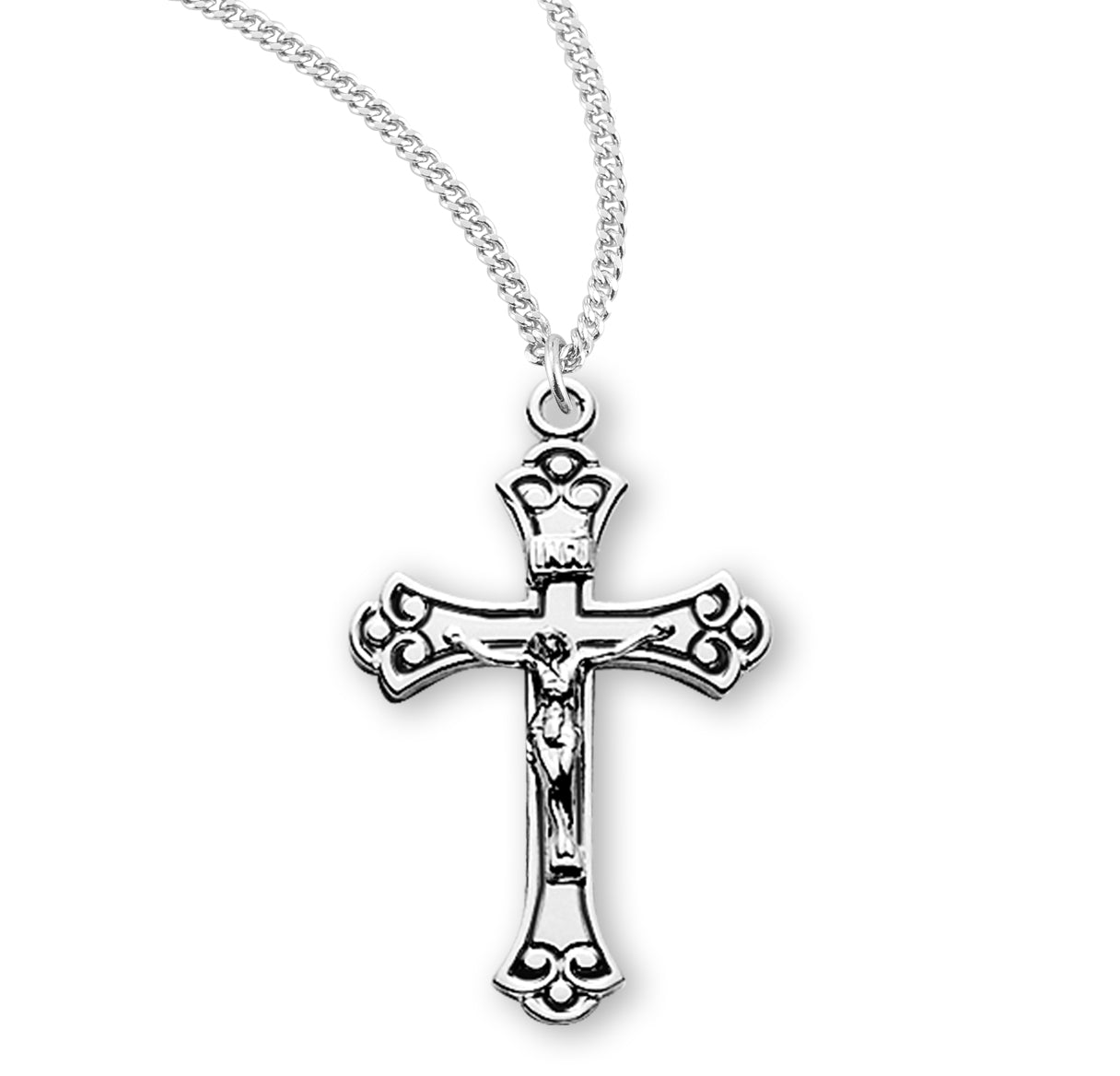 Sterling Silver Med Fancy Black Etched Cfx 20" Ch-Bxd
