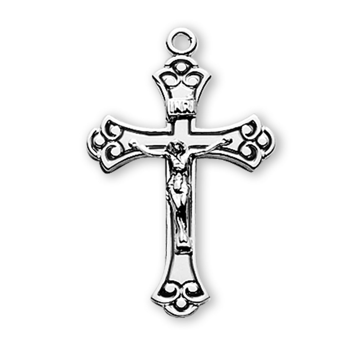 Sterling Silver Black Epoxy Crucifix
