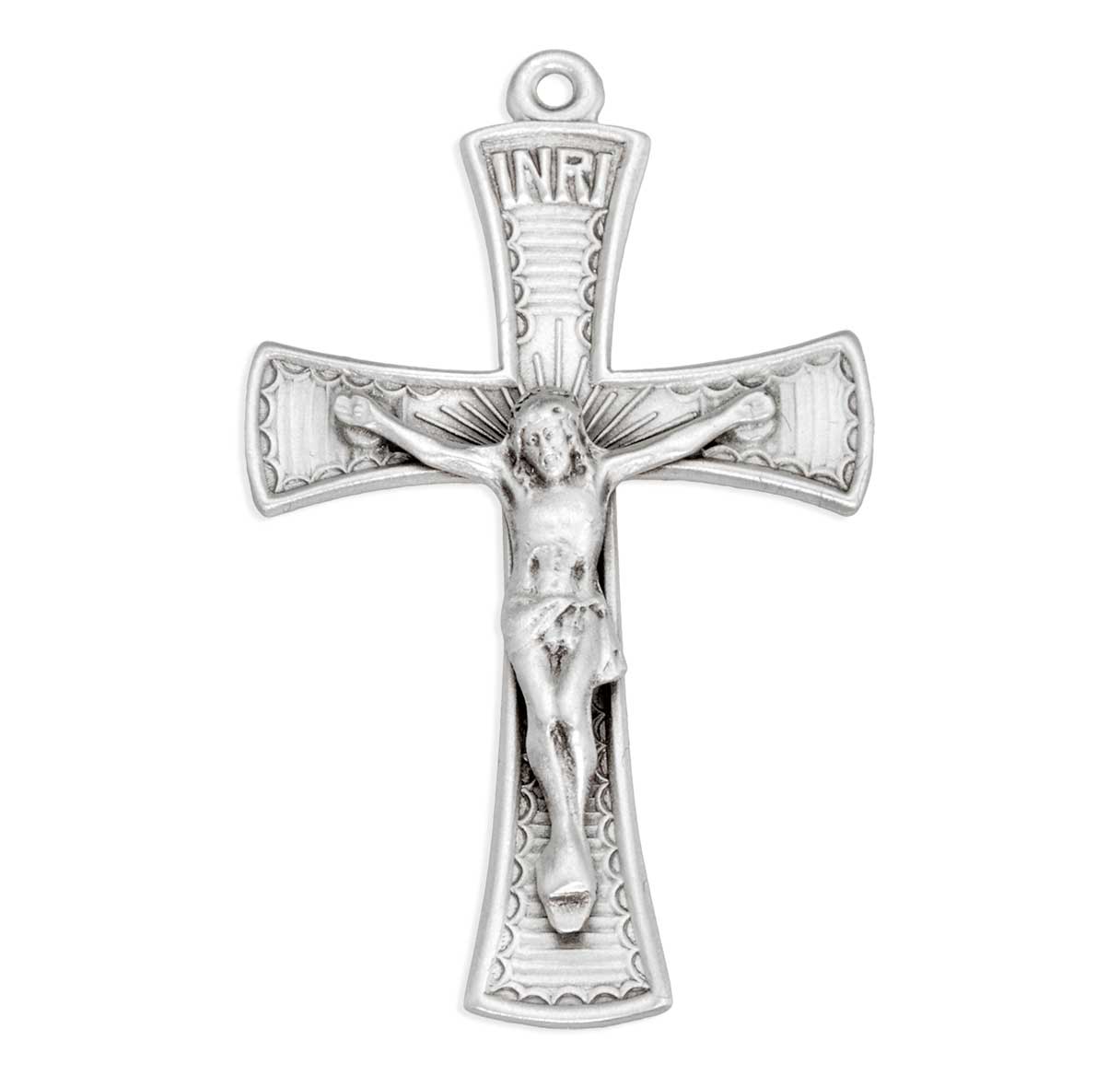 Medium Sterling Silver Ornate Crucifix/ With 24" Ch-Bxd