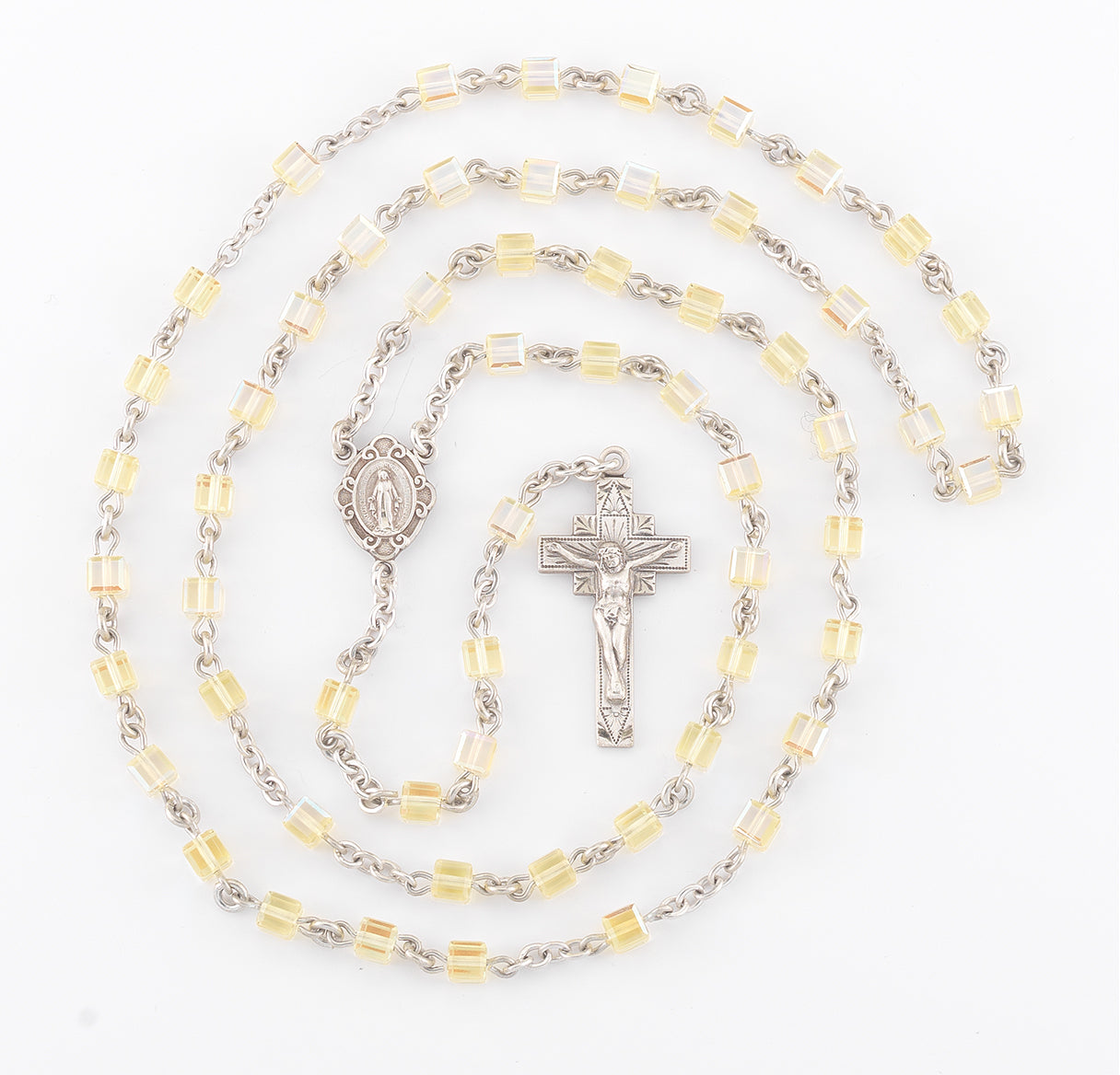 4mm Finest Cube Jonquil Sterling Silver Rosary Bxd 16/106