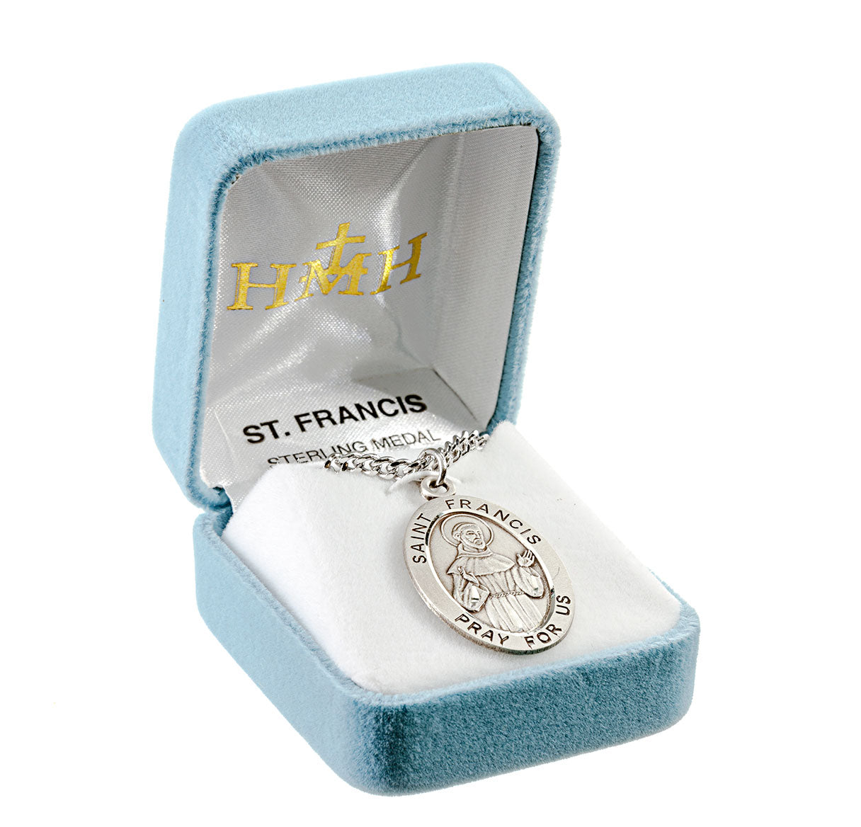 Patron Saint Francis of Assisi Oval Sterling Silver Medal