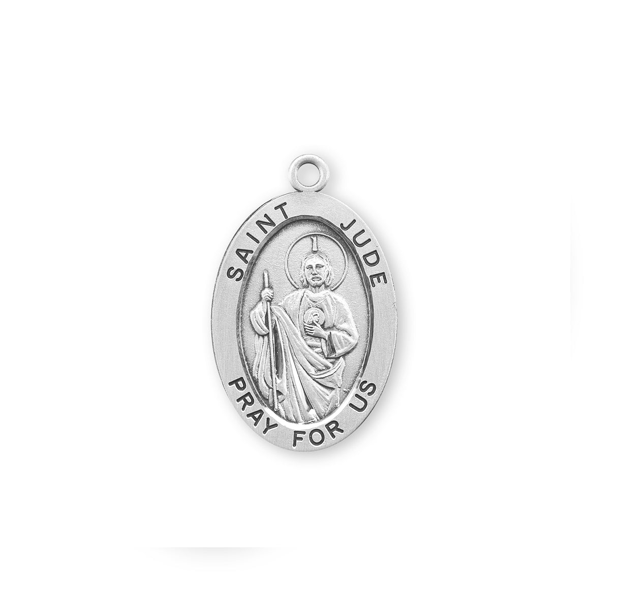Sterling Silver St. Jude Medal 30" Ch-Bxd