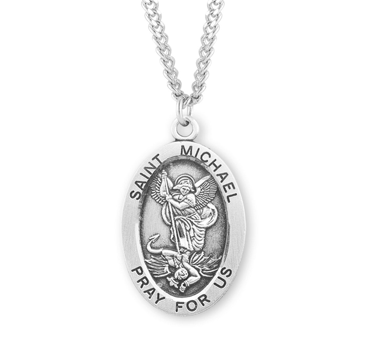 Sterling Silver St. Michael Medal 30" Ch-Bxd