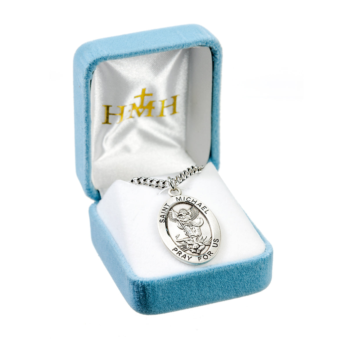 Patron Saint Michael Oval Sterling Silver Medal