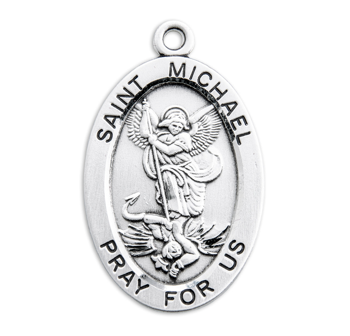 Sterling Silver St. Michael Medal 30" Ch-Bxd