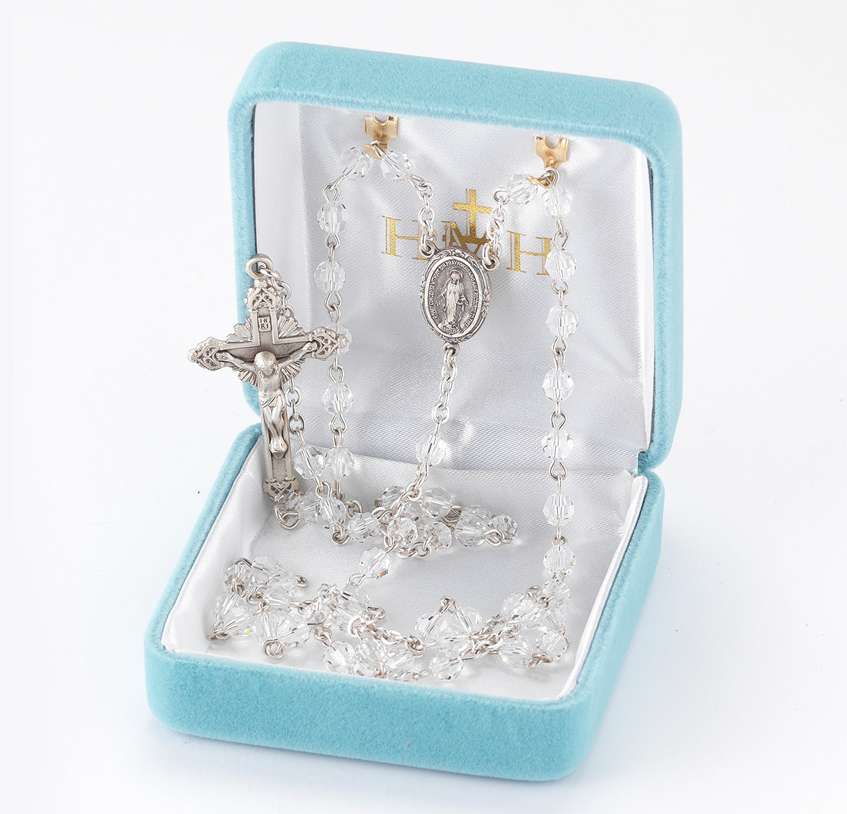 5mm Crystals by Swarovski® Crystal Plain Sterling Silver Rosary Bxd 71/195