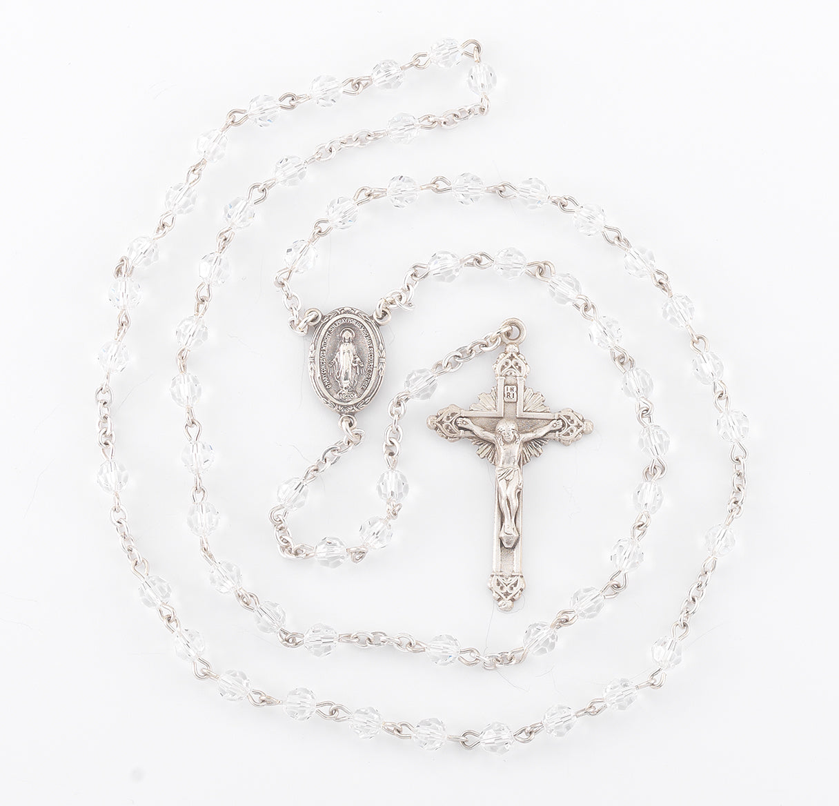5mm Crystals by Swarovski® Crystal Plain Sterling Silver Rosary Bxd 71/195