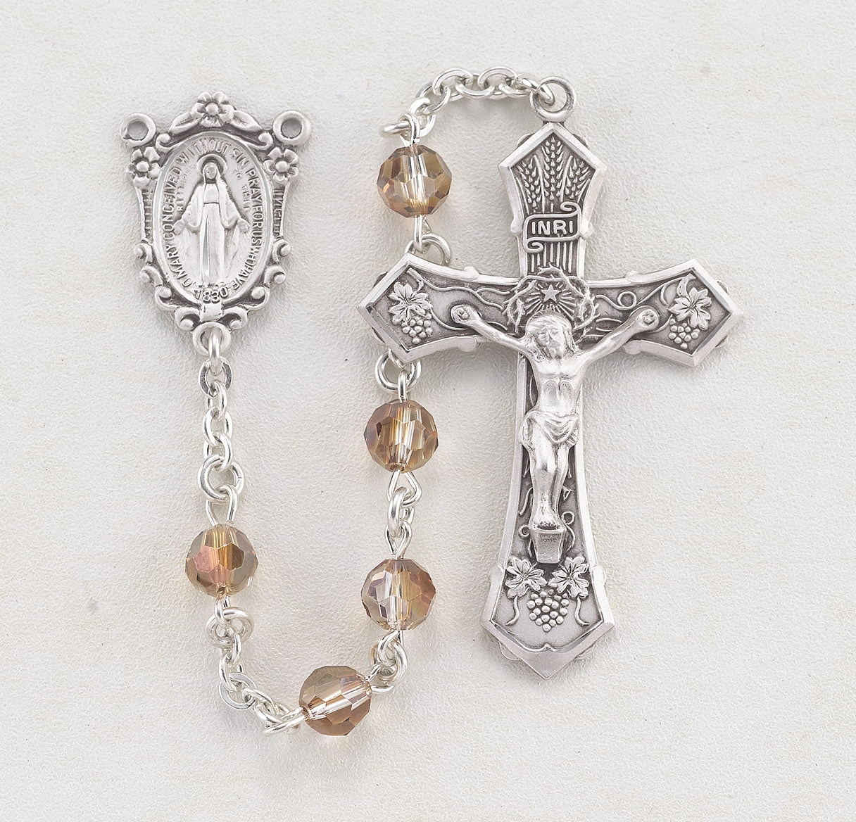 6mm Finest Copper Sterling Silver Rosary-Bxd 80/192