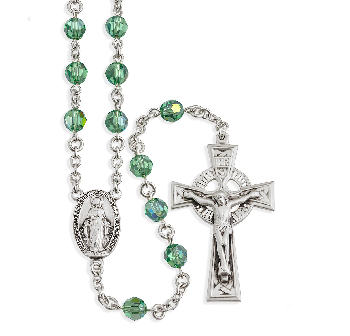 6mm Finest Erinite Sterling Silver Rosary-Bxd (81/3827)