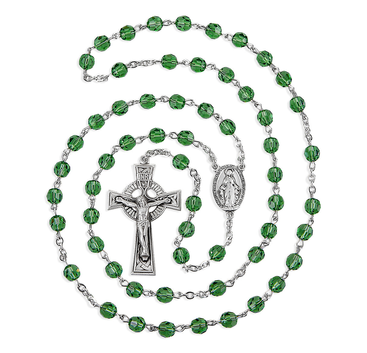 6mm Finest Erinite Sterling Silver Rosary-Bxd (81/3827)