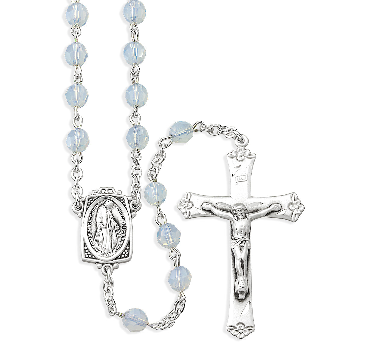 6mm Finest Opal Sterling Silver Rosary Bxd 318/145