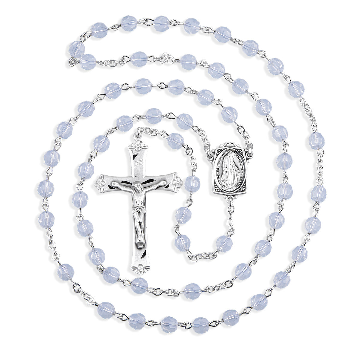 6mm Finest Opal Sterling Silver Rosary Bxd 318/145