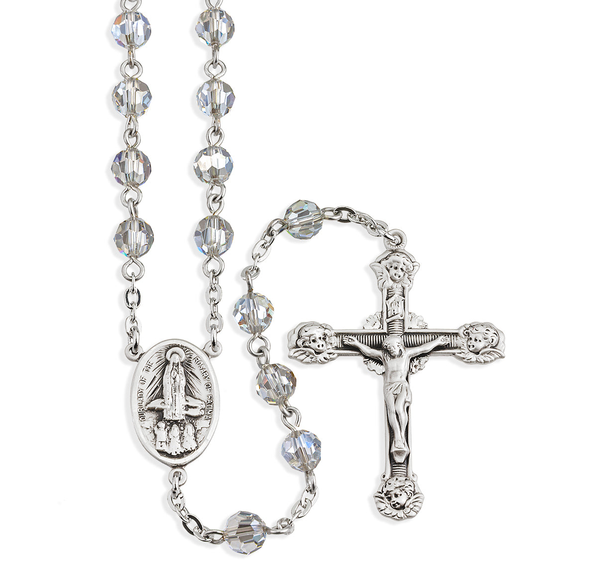 6mm Finest Smoked Crystal Sterling Silver Rosary-Bxd (354/113)