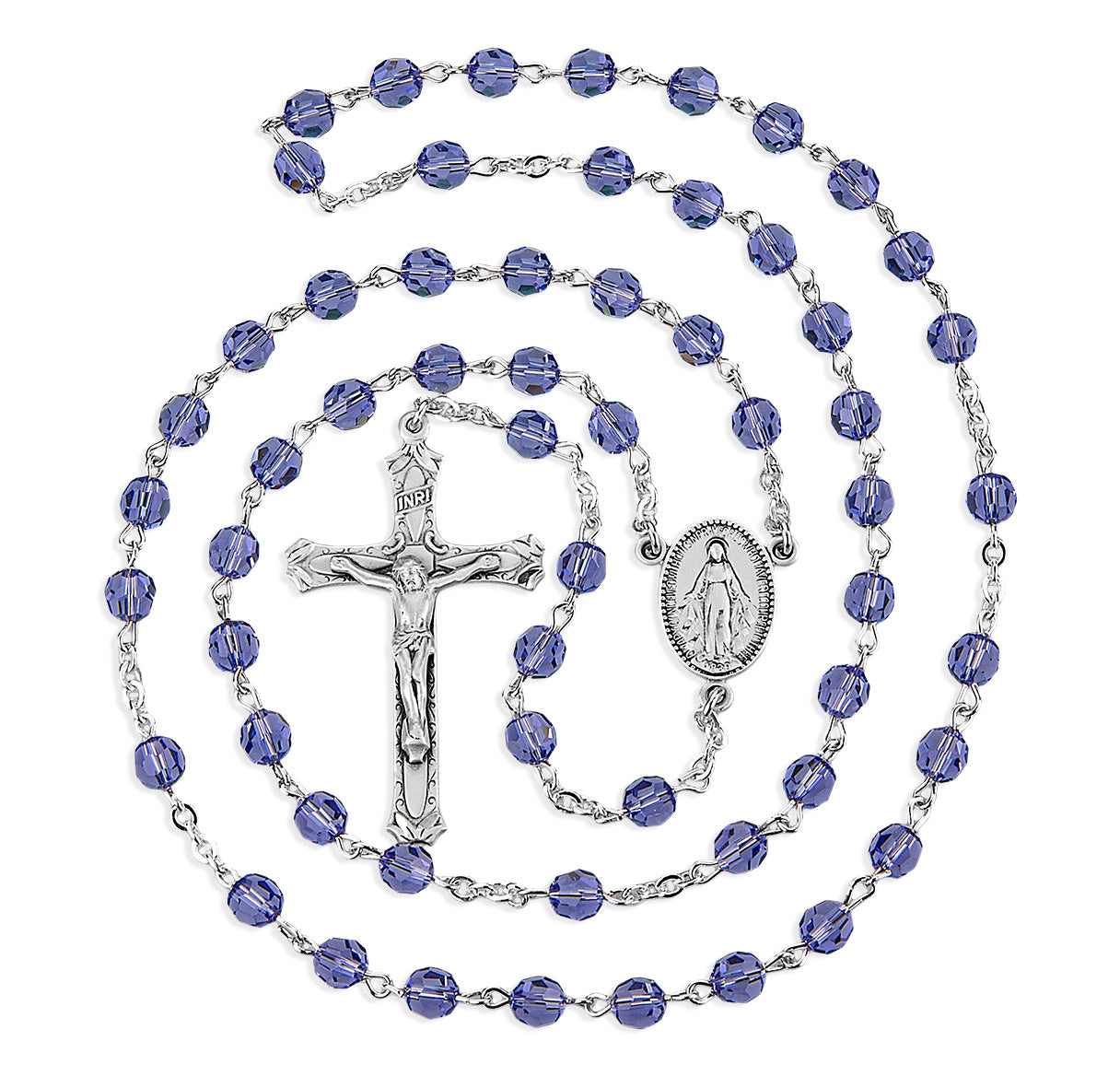 6mm Finest Tanzanite (AB) Sterling Silver Rosary Bxd-315/115