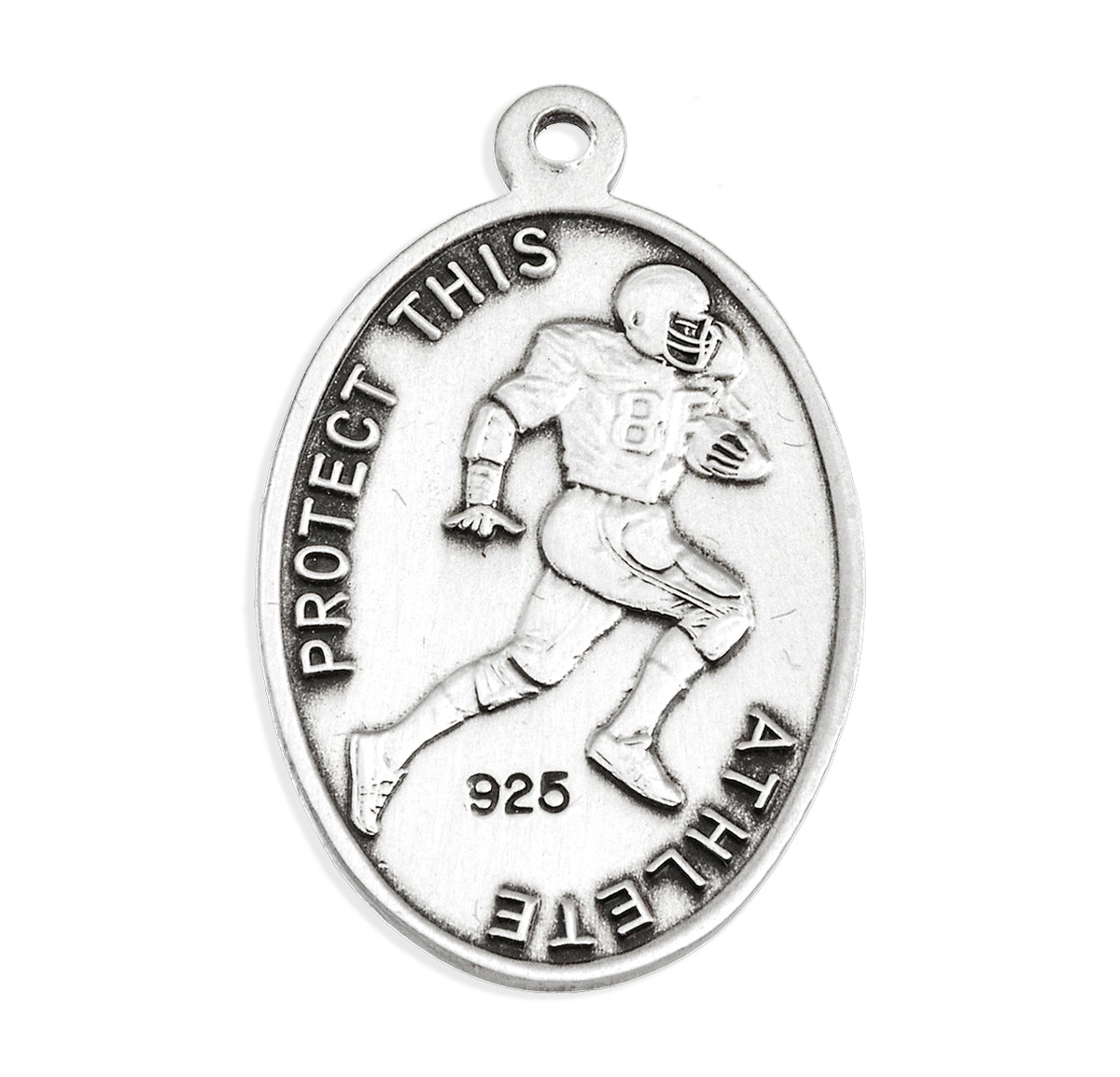 Sterling Silver Oval St Christopher Football Medal-20" Ch-Bxd — HMH ...